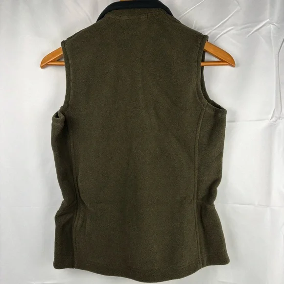NWT Women’s Olive Green Fleece Vest zip up Jacket, layering Fall/winter, Size XS - Picture 4 of 8
